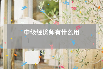 中级经济师有什么用